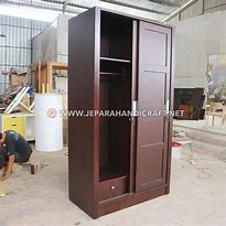 Lemari Kayu Jati 2 Pintu Sliding